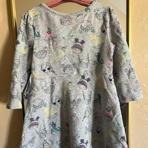 Baby Gap Girls Printed Gray Cotton Blend Longsleeve Skater Dress Size 3T